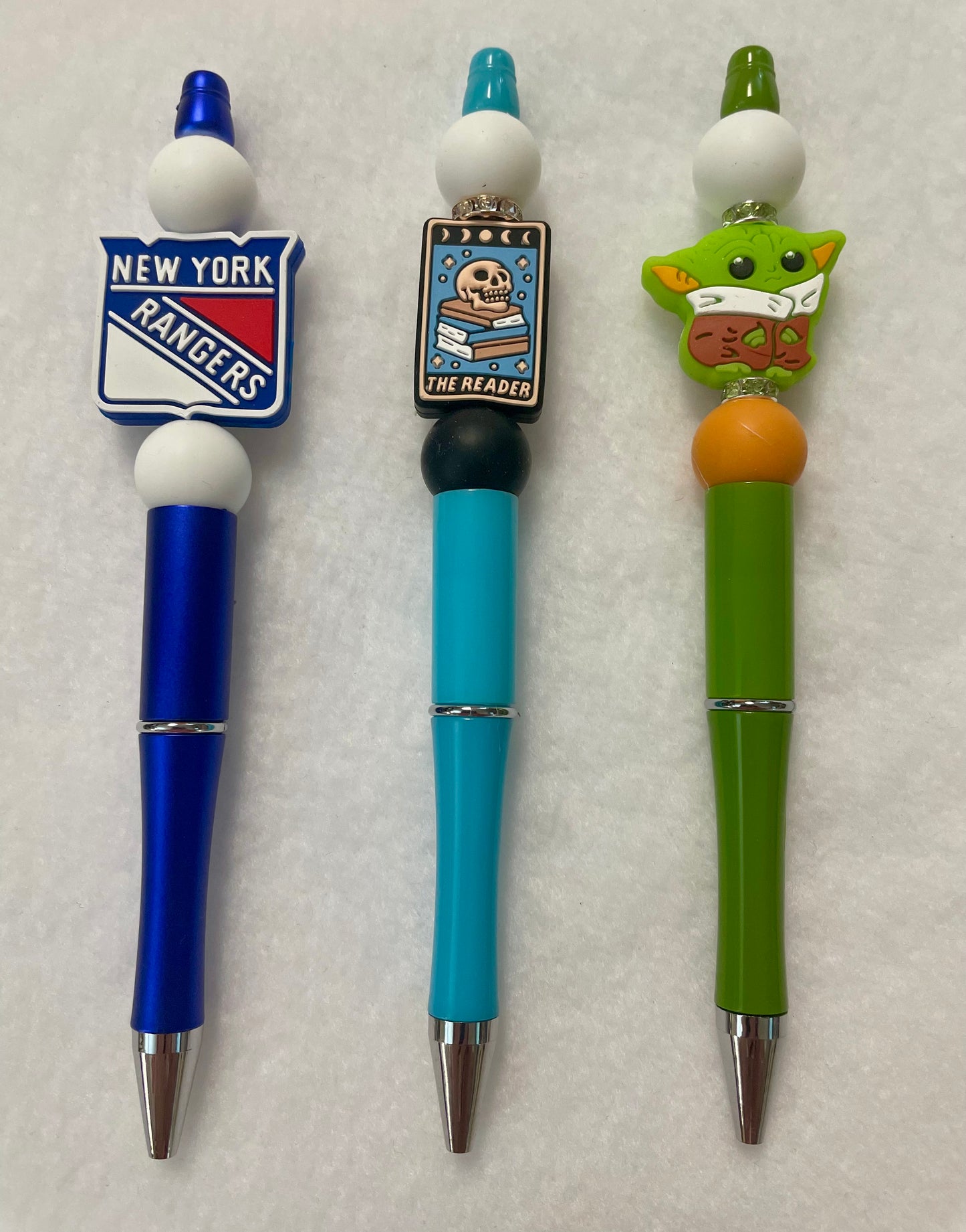 Black ink, pens with beads
