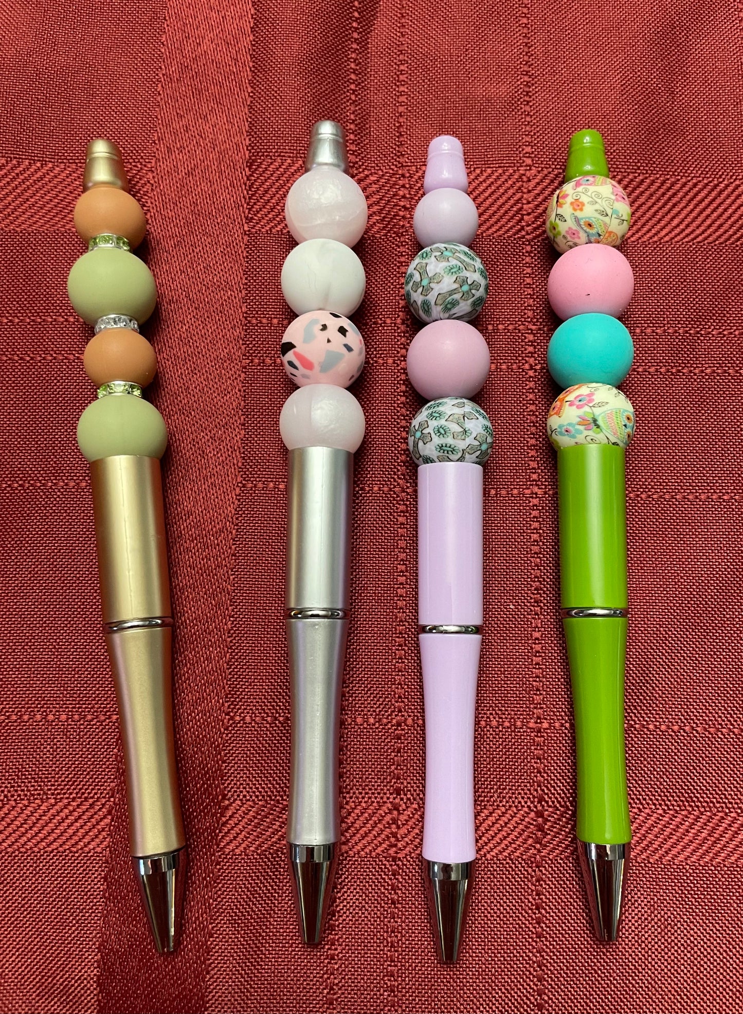 Black ink, pens with beads