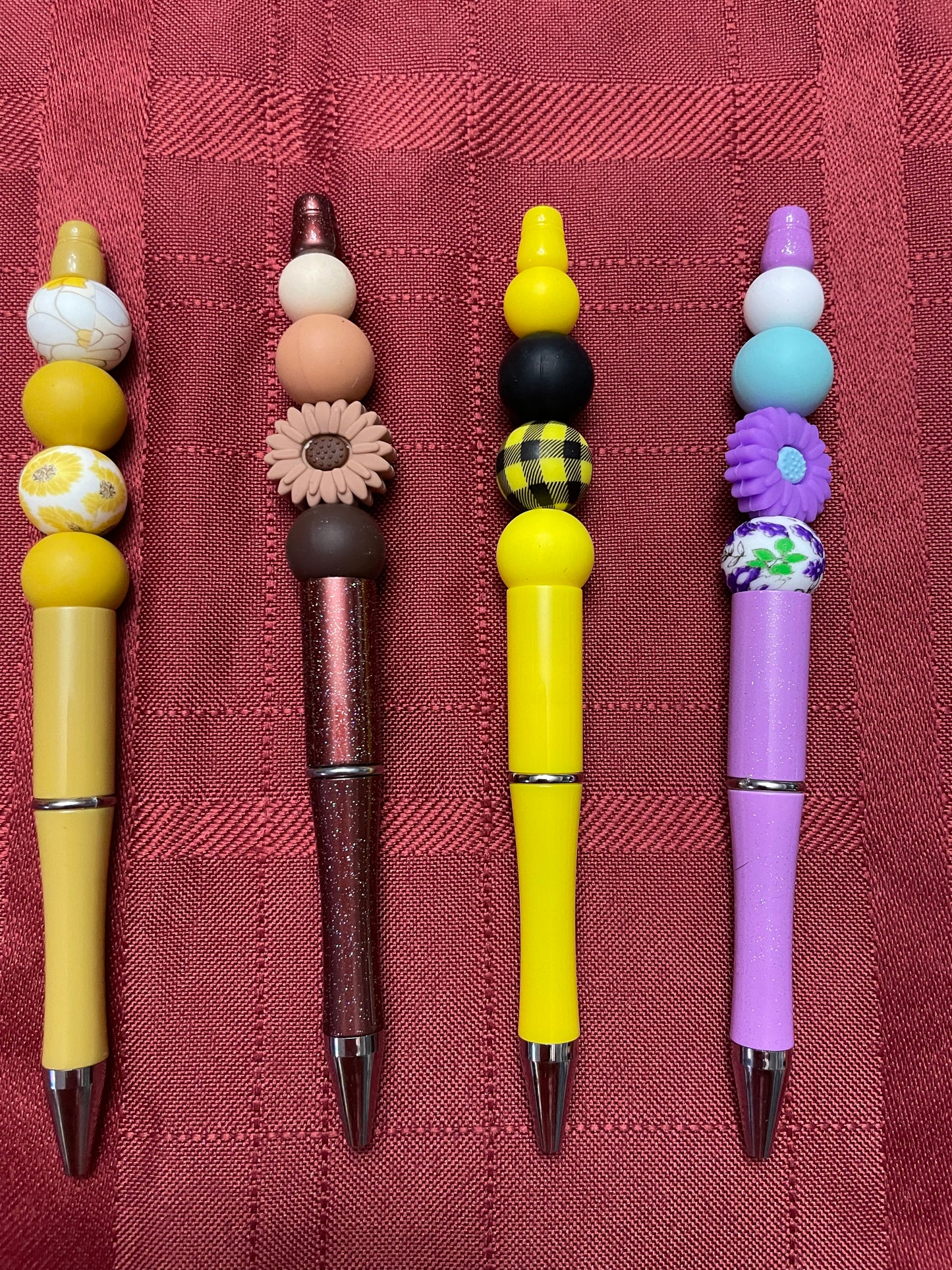 Black ink, pens with beads