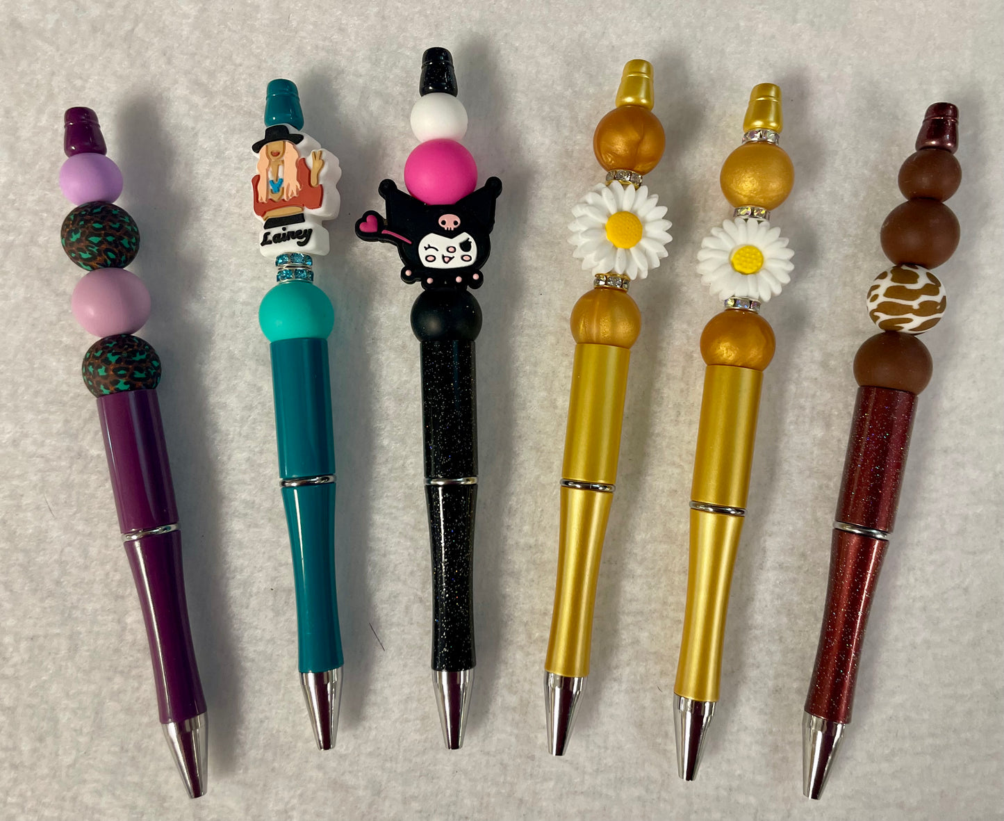 Black ink, pens with beads