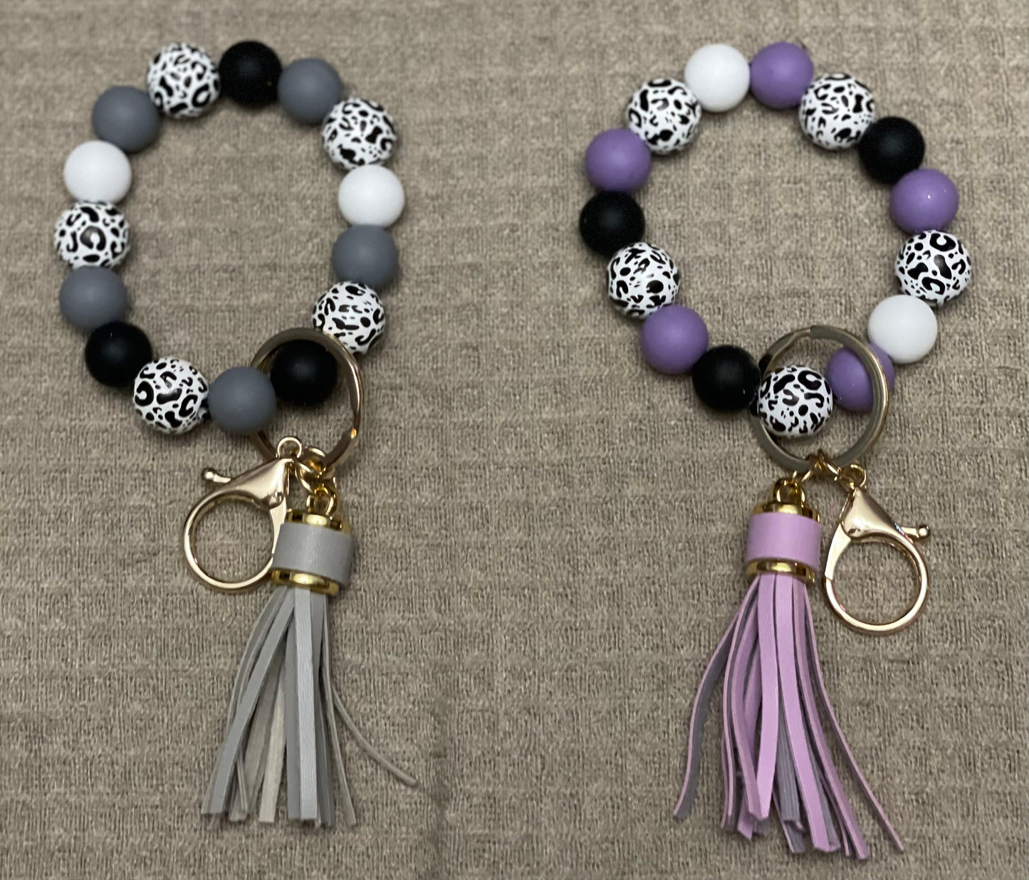 Beaded wrist keychains