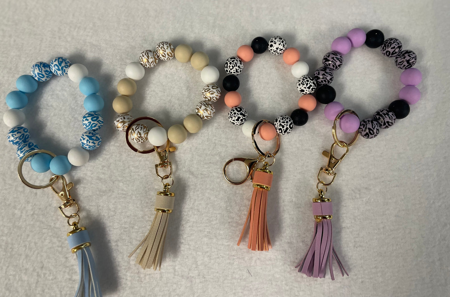 Beaded wrist keychains