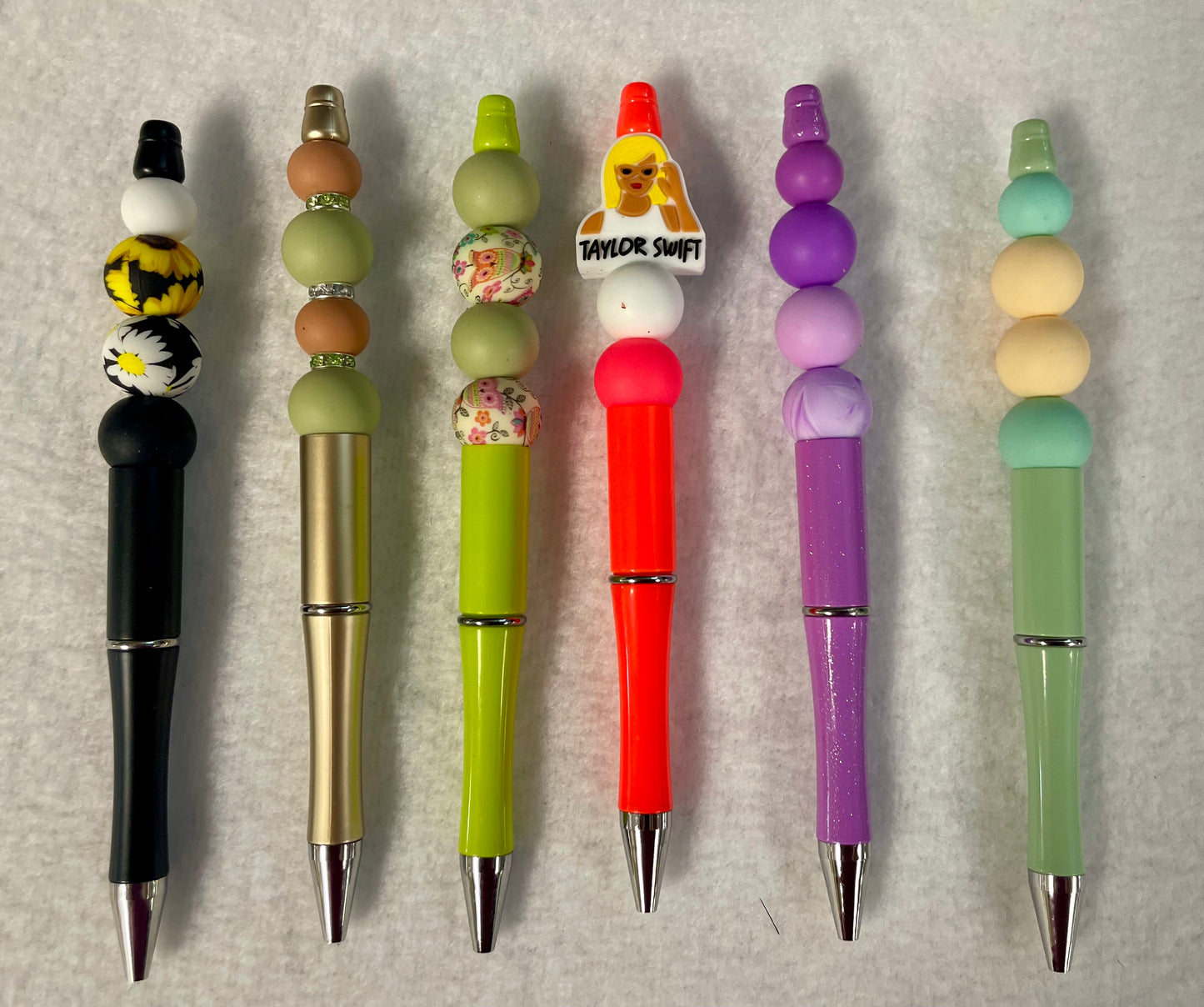 Black ink, pens with beads