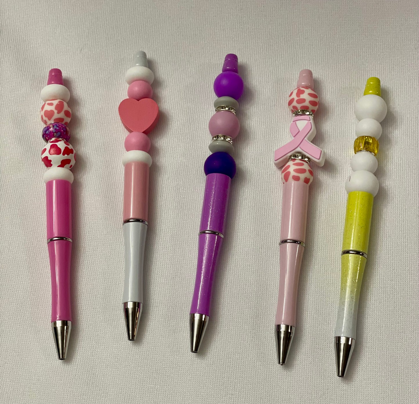 Black ink, pens with beads