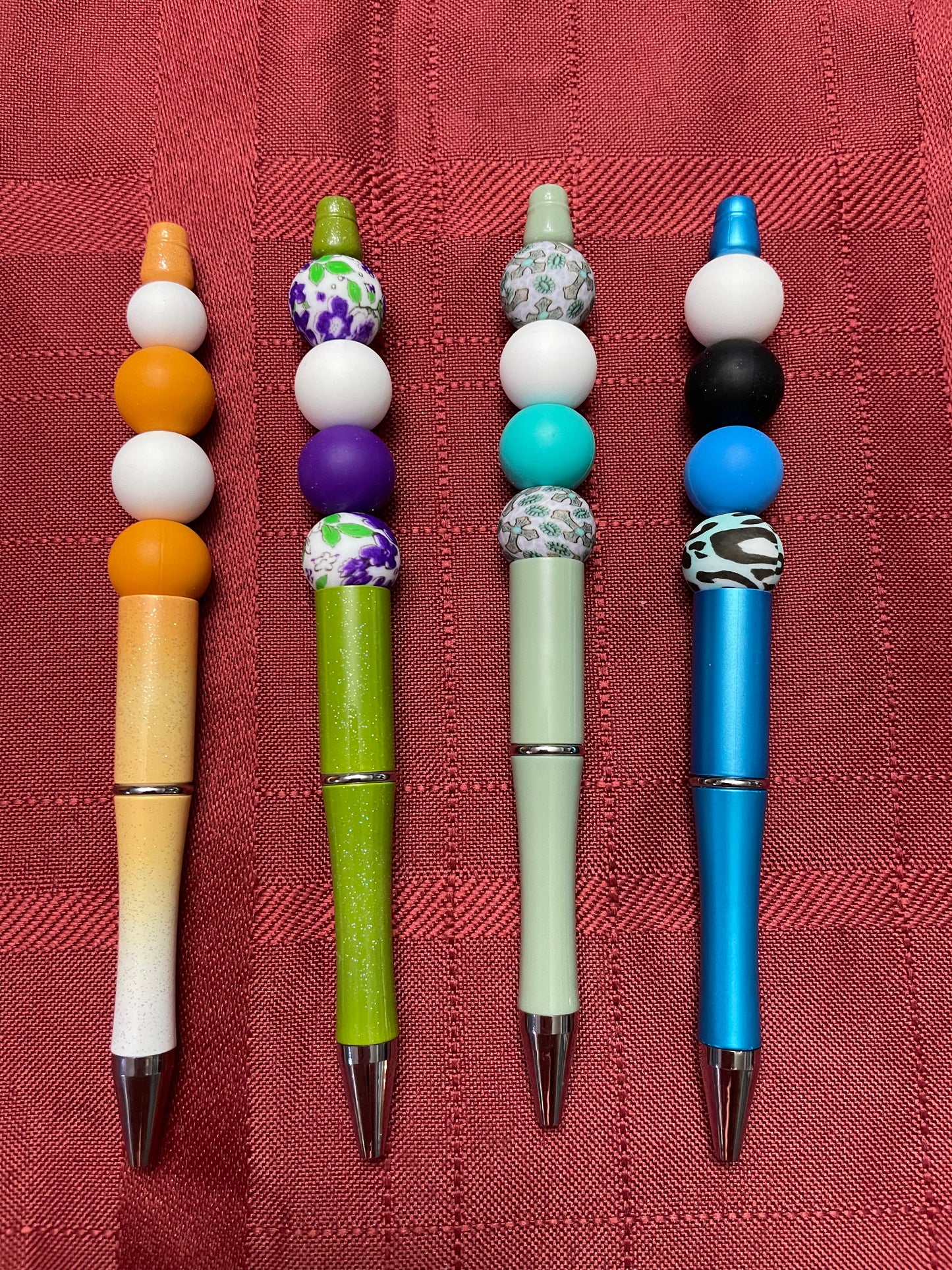 Black ink, pens with beads