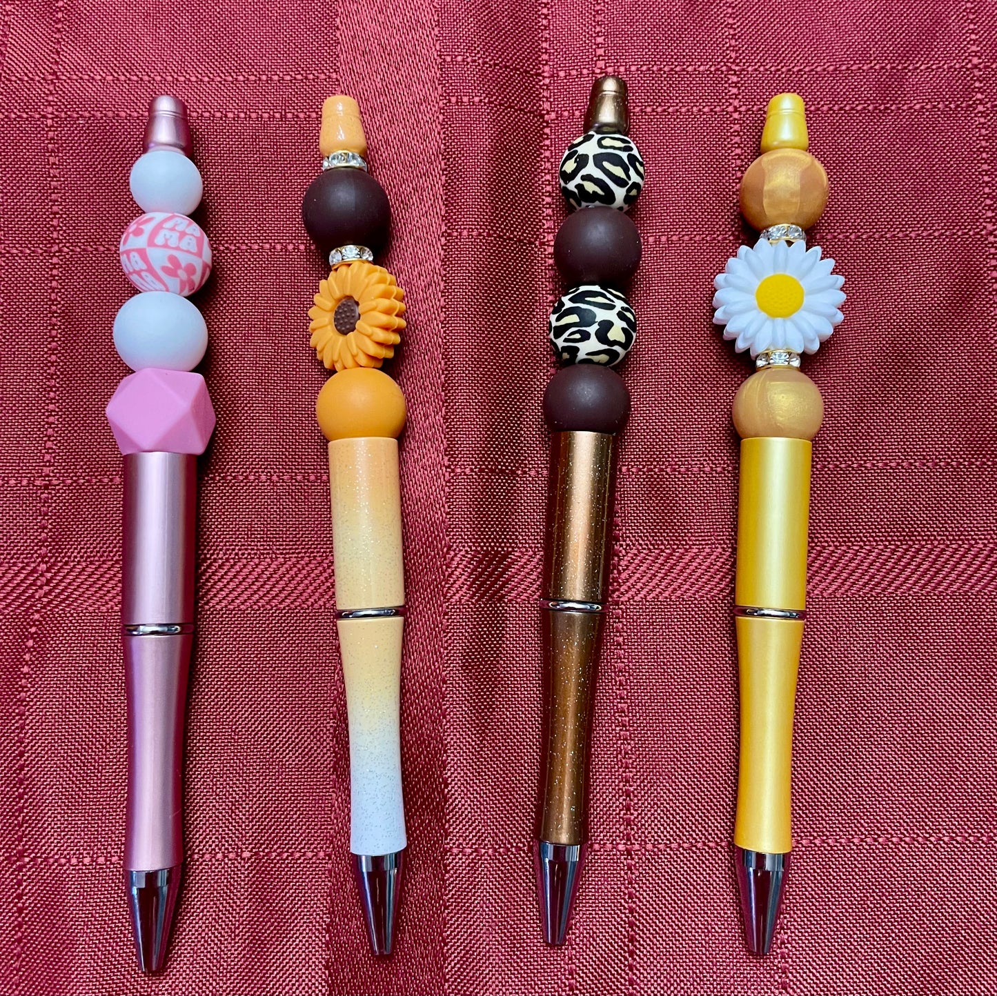 Black ink, pens with beads