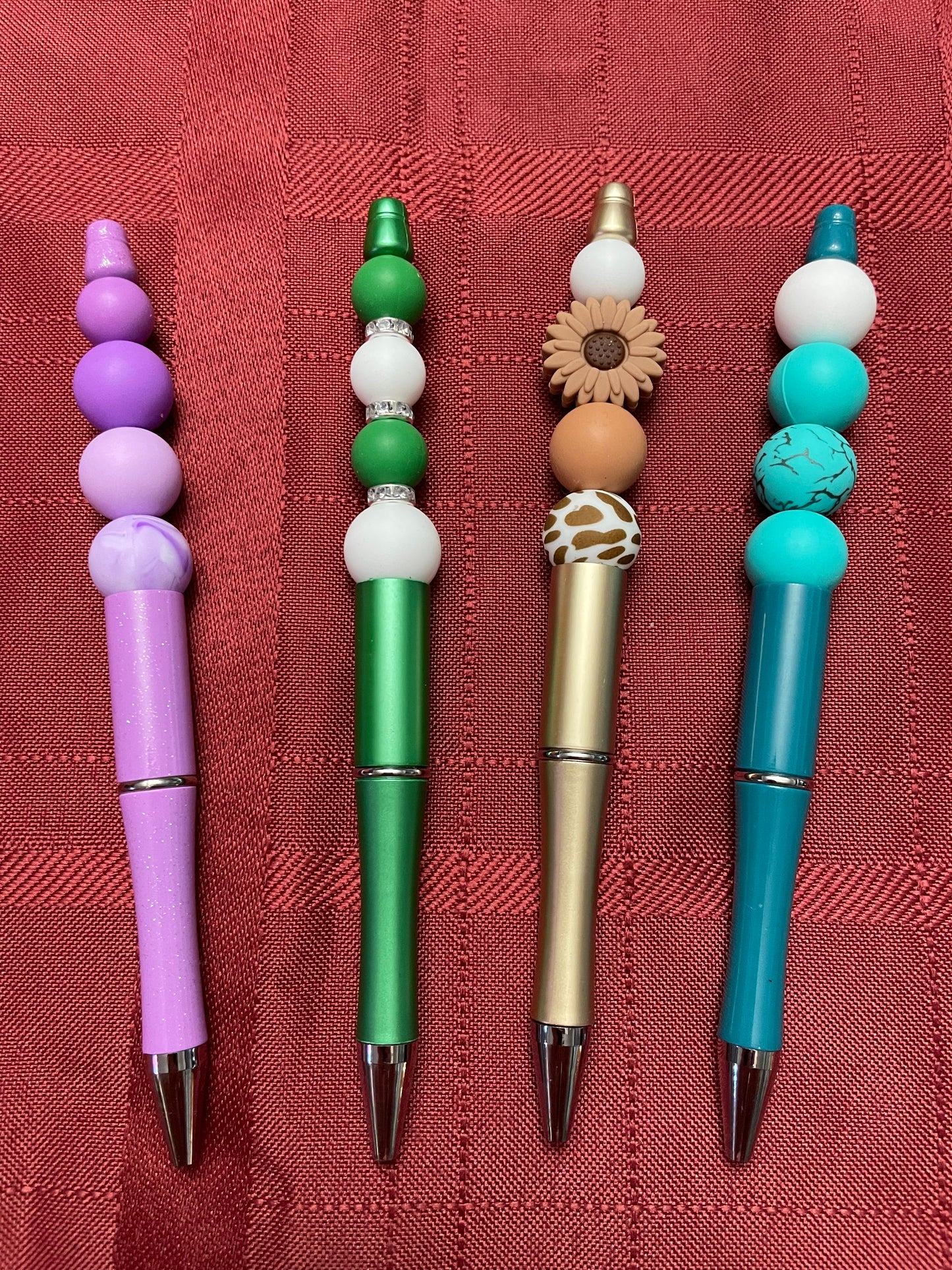 Black ink, pens with beads