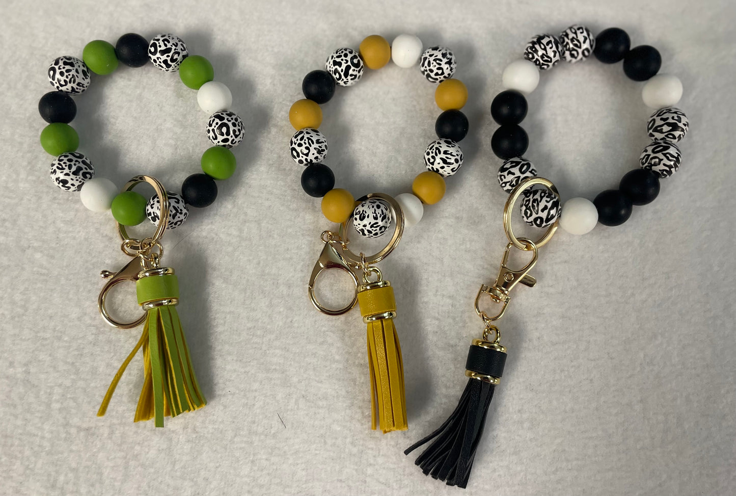 Beaded wrist keychains