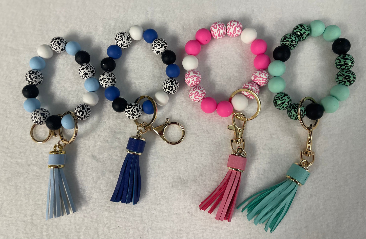 Beaded wrist keychains