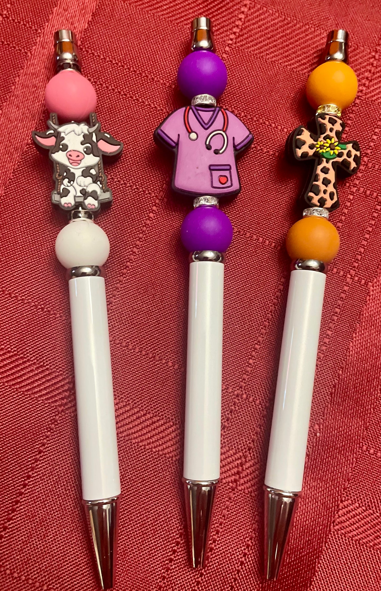 Black ink, pens with beads
