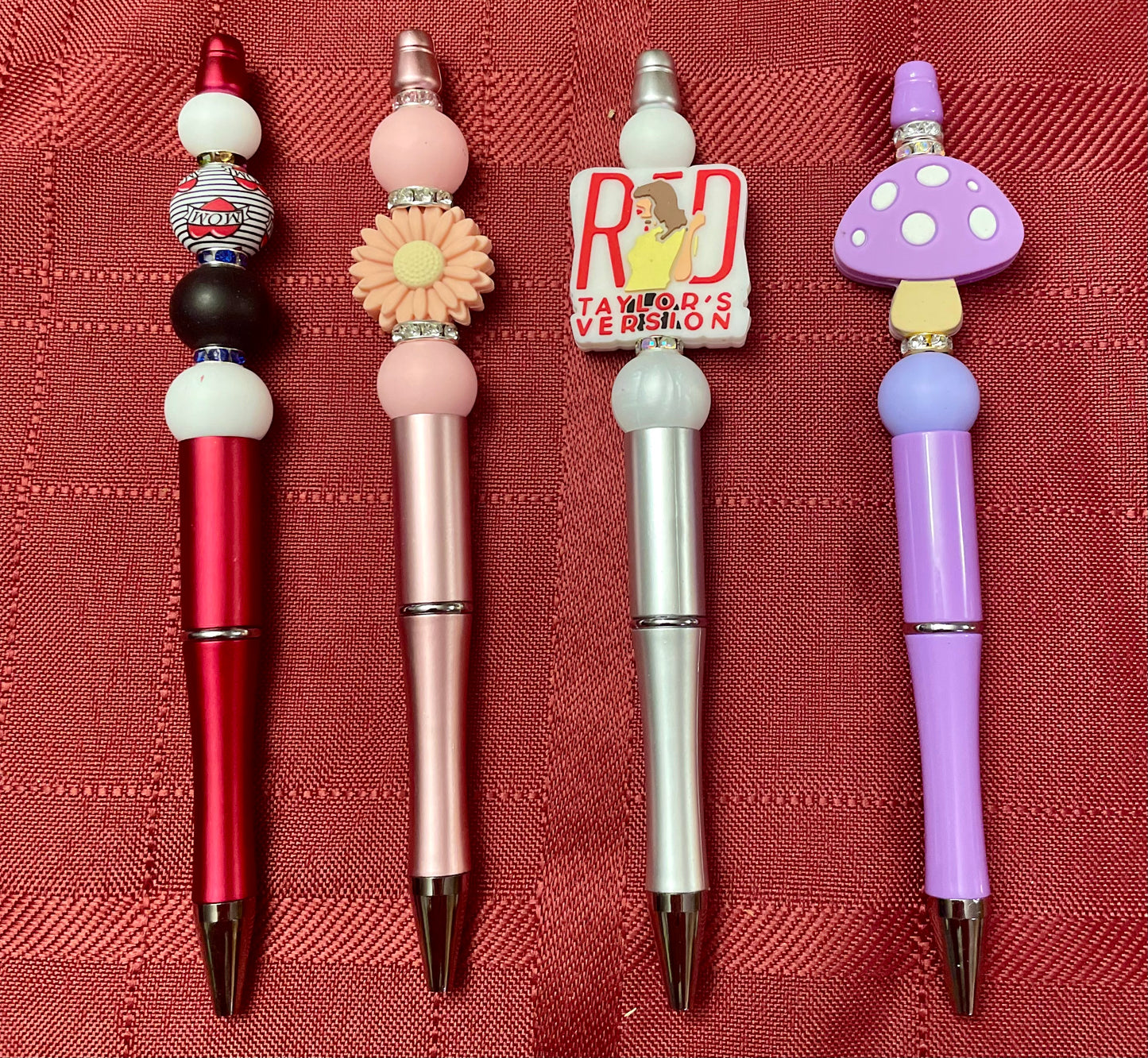 Black ink, pens with beads
