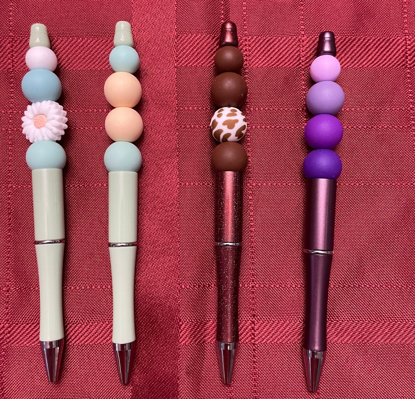 Black ink, pens with beads