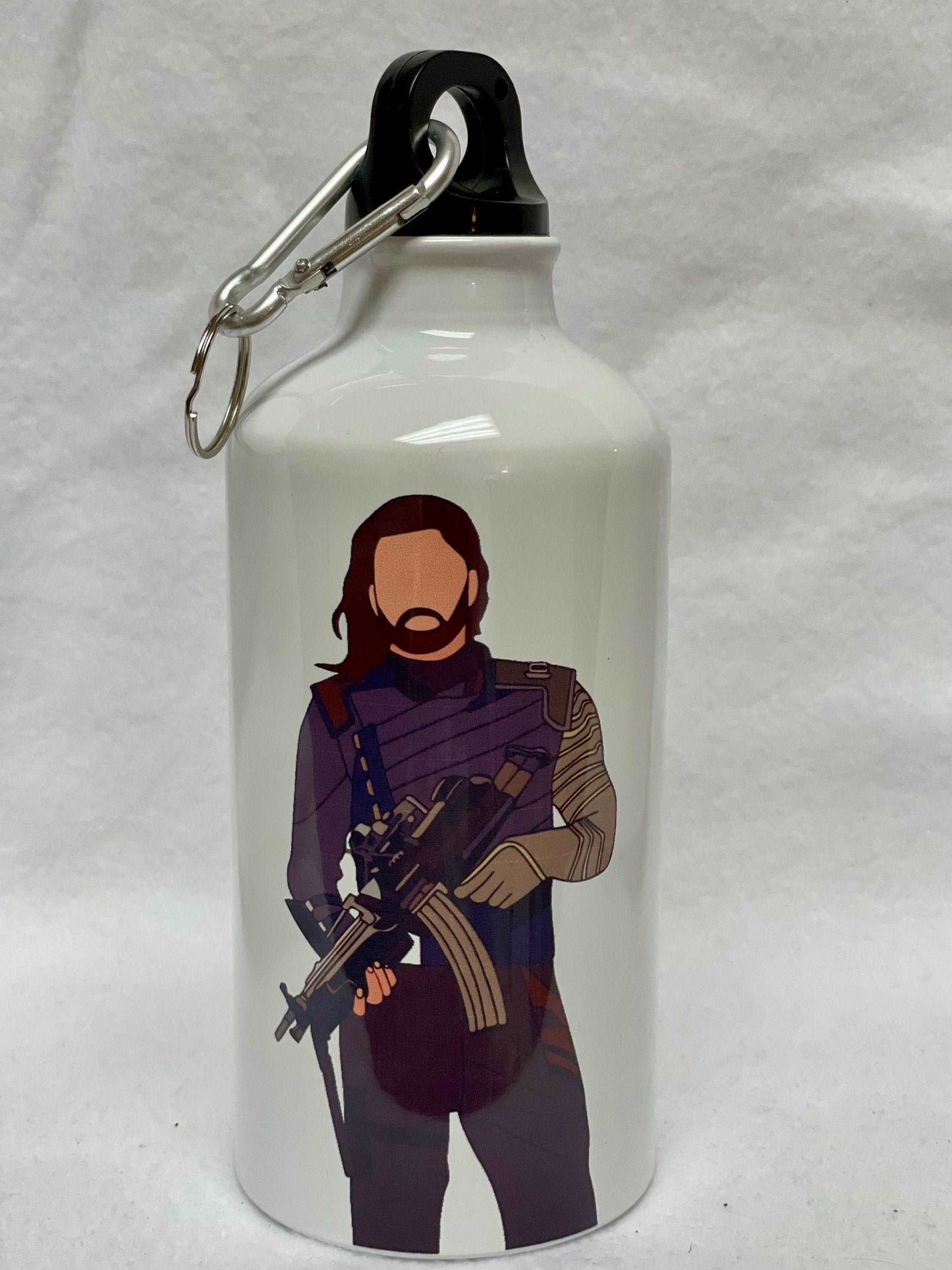 Do you love Loki and Bucky? Enjoy a cold beverage in this 16 oz Aluminum Sports Bottle