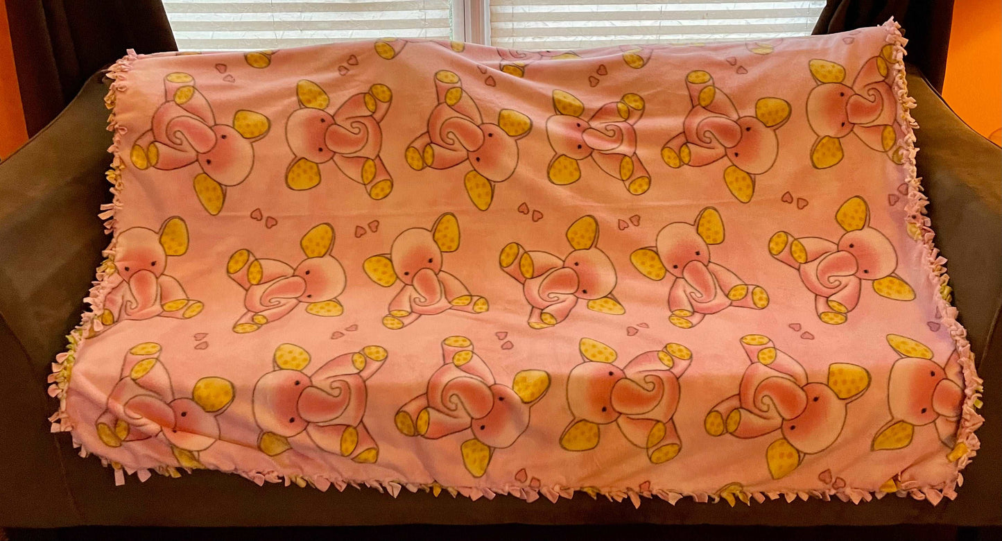 Cuddle up and stay warm with one of my medium size fleece tie knot blankets