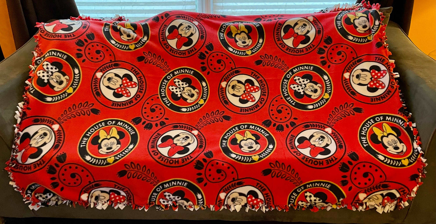Cuddle up and stay warm with one of my medium size fleece tie knot blankets