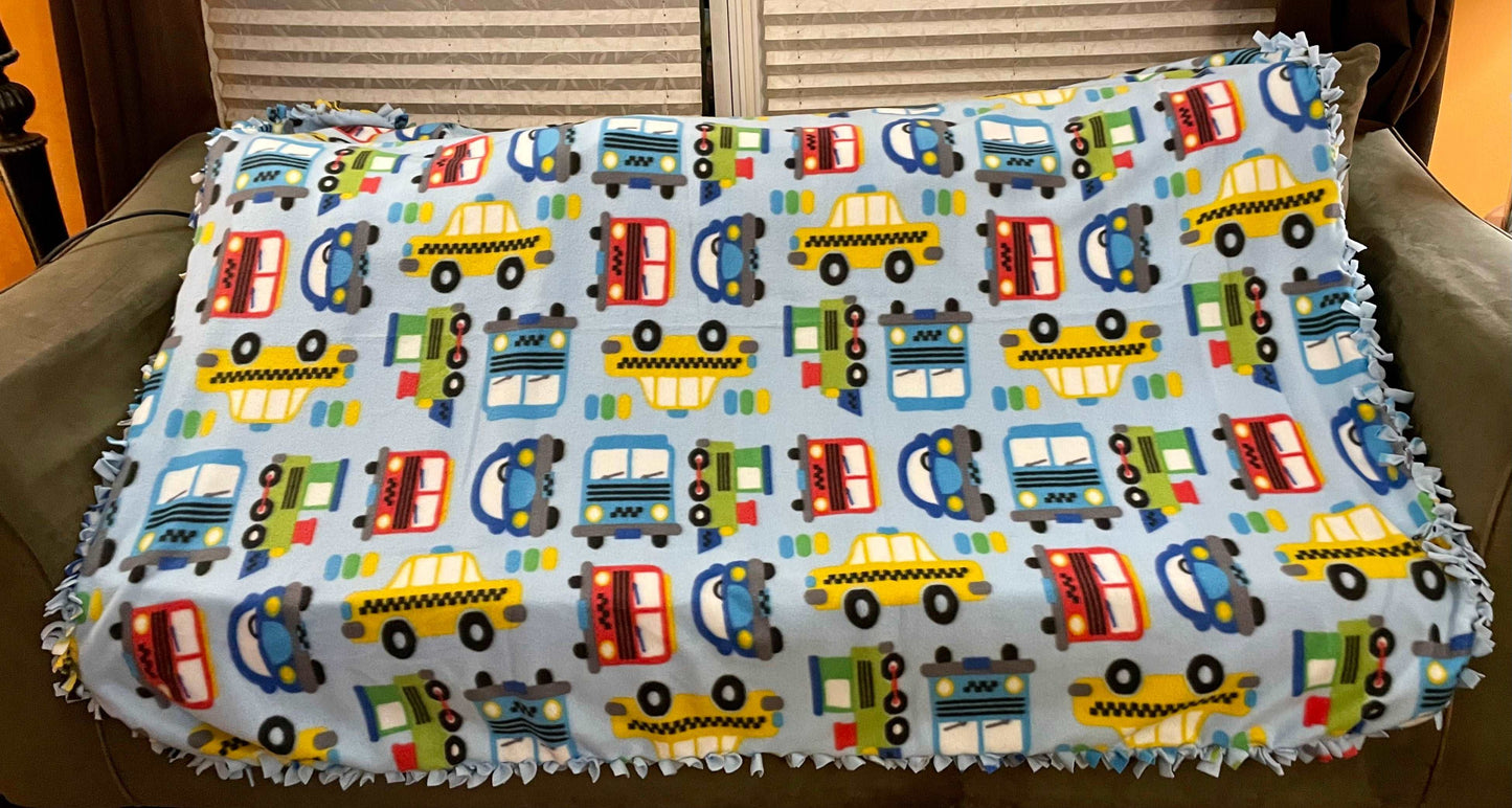 Cuddle up and stay warm with one of my medium size fleece tie knot blankets