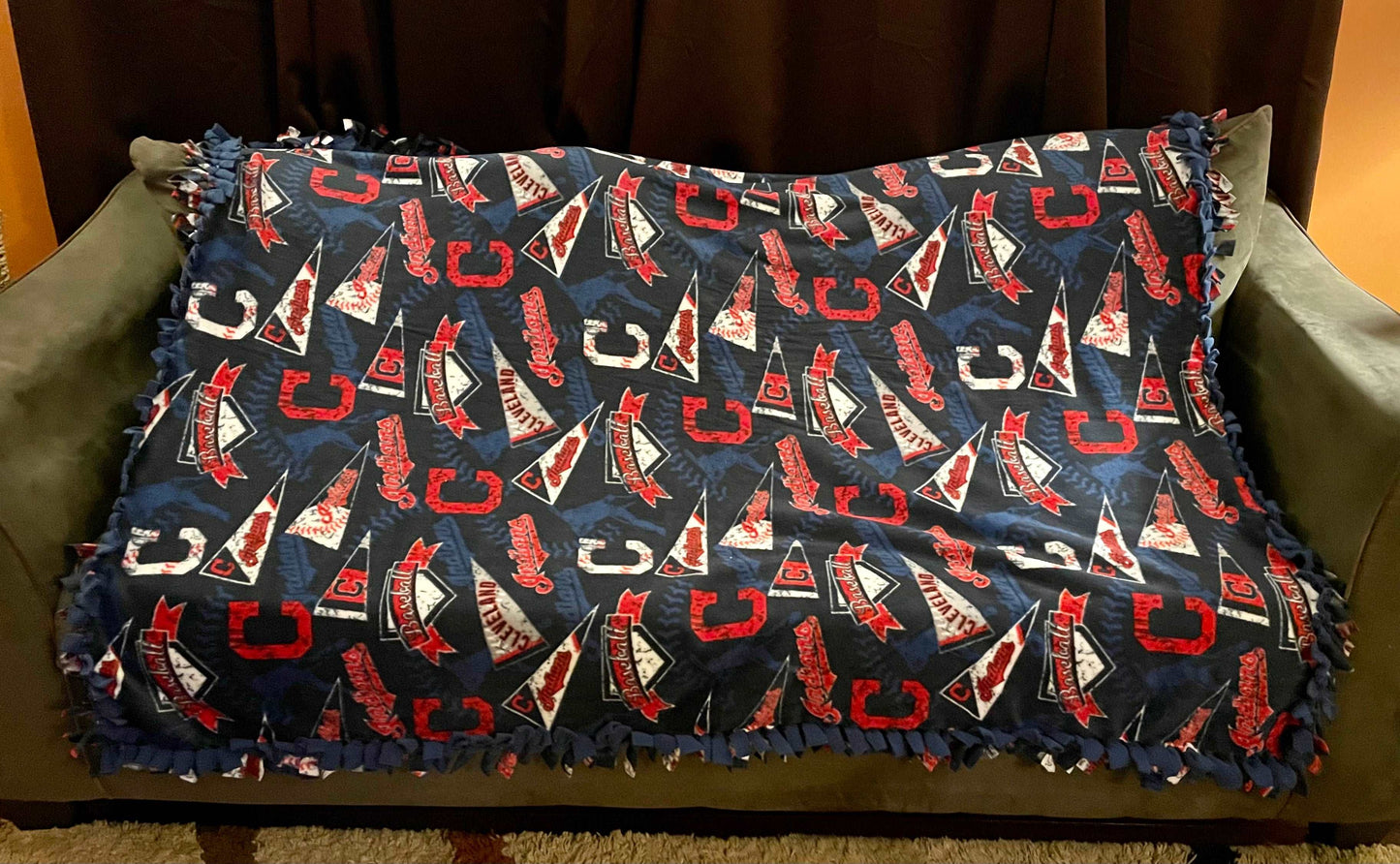 Cuddle up and stay warm with one of my medium size fleece tie knot blankets