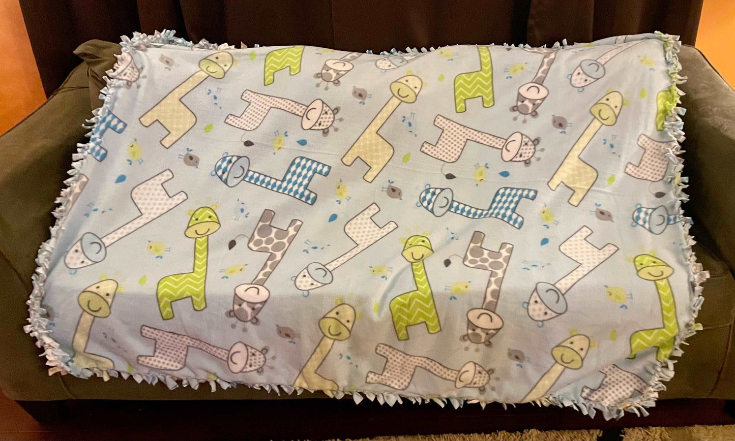 Cuddle up and stay warm with one of my medium size fleece tie knot blankets