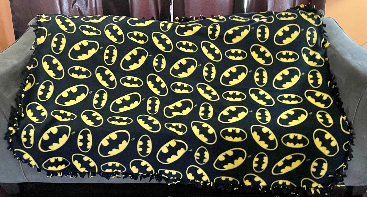 Cuddle up and stay warm with one of my medium size fleece tie knot blankets