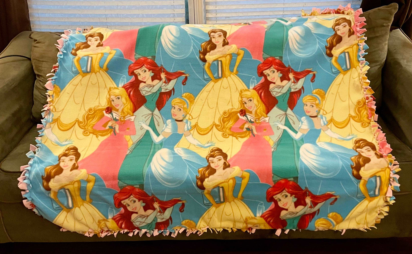 Cuddle up and stay warm with one of my medium size fleece tie knot blankets