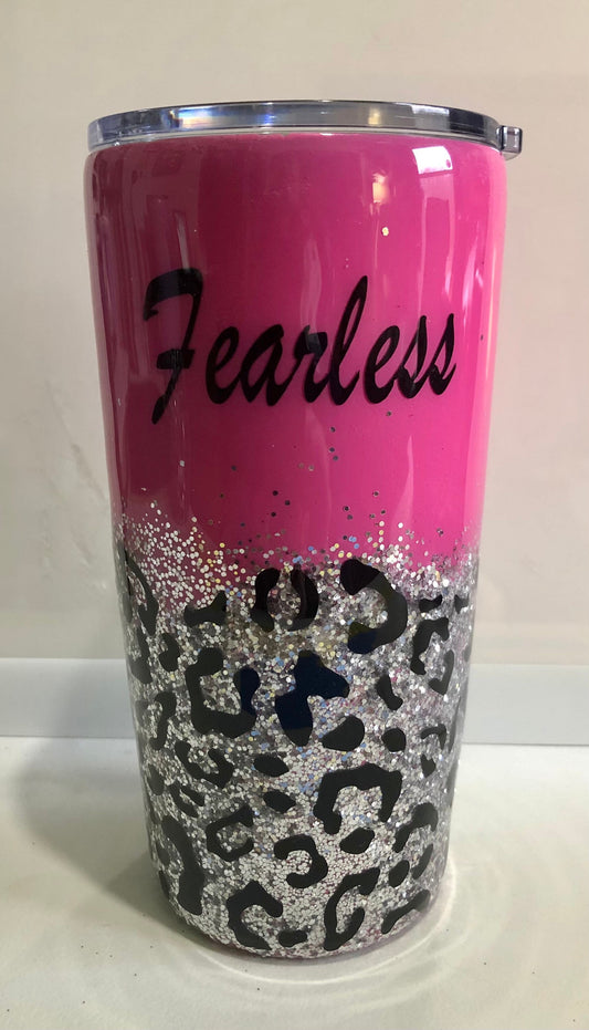 Enjoy a beverage in this Fearless with Giraffe 20oz Tumbler.