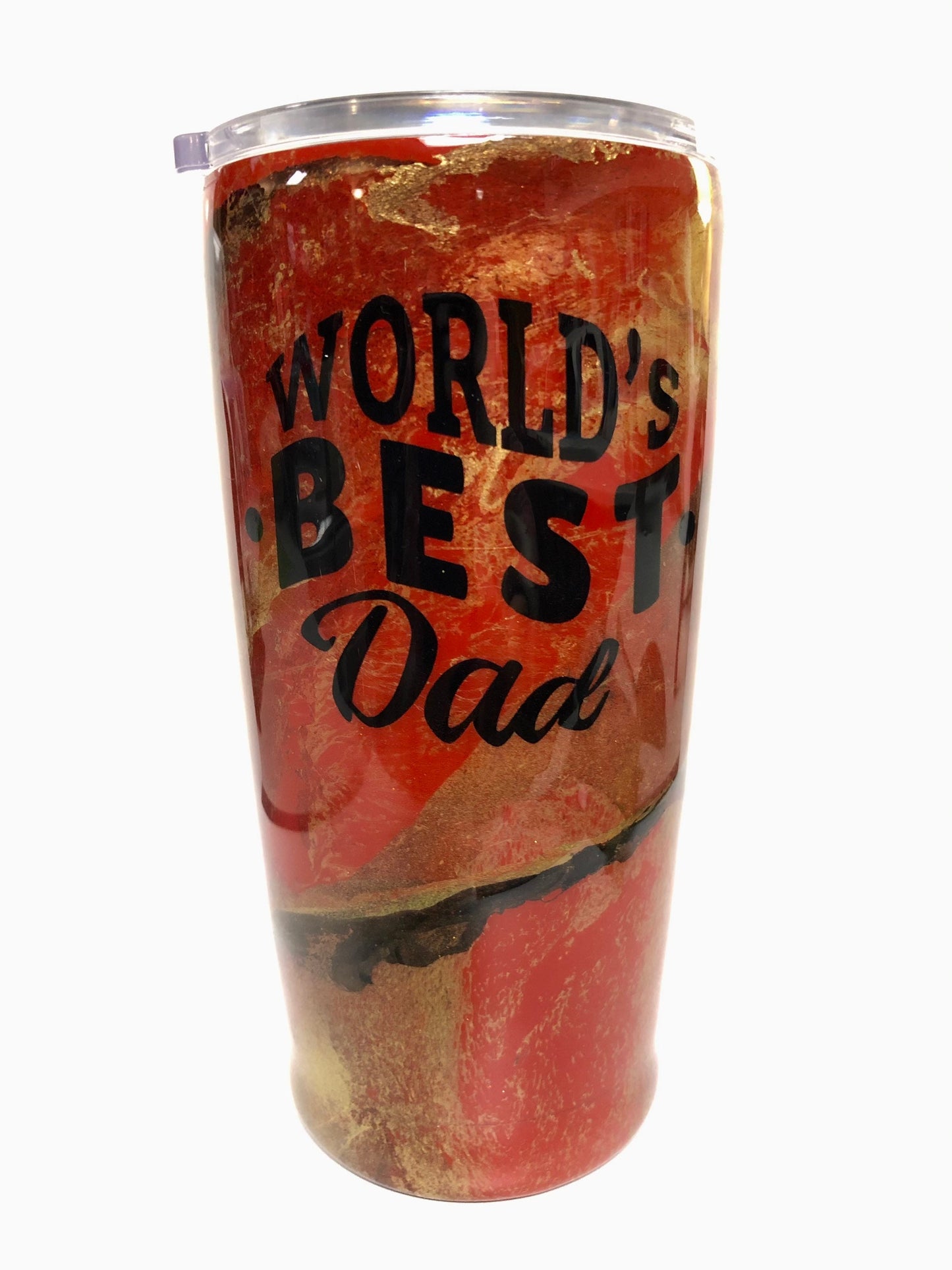 Worlds Best Dad. Enjoy your coffee or cold drink in this 20oz Tumbler.