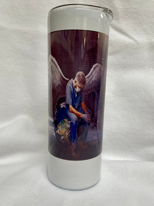 Essential workers..Enjoy a beverage in this 20oz skinny Tumbler.