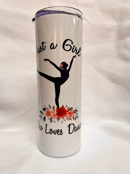 For the girl who loves to dance... Enjoy a beverage in this 20oz skinny Tumbler.