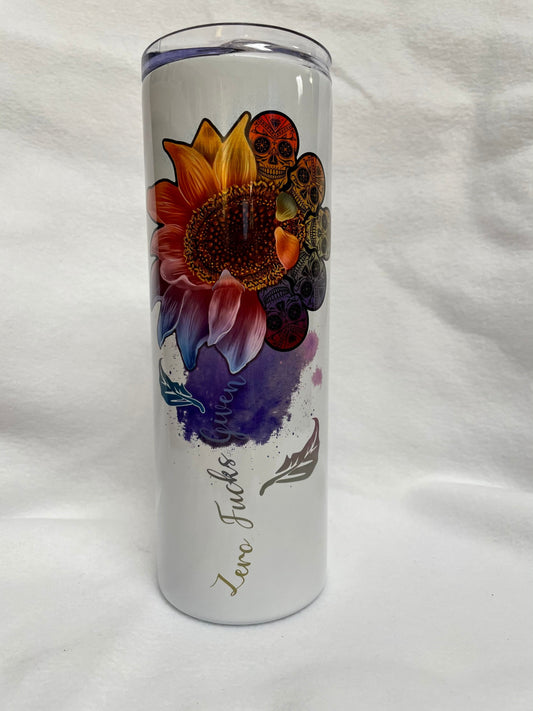 Zero.......Enjoy a beverage in this 20oz skinny Tumbler.