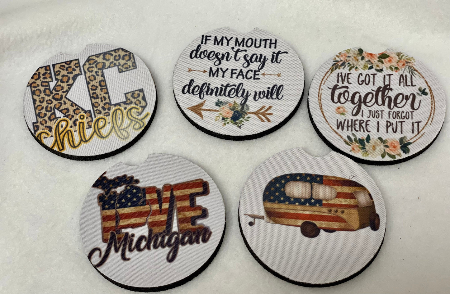 Need a car coaster for your beverage? Please specify in comments which one you are interested in. Each sold separately