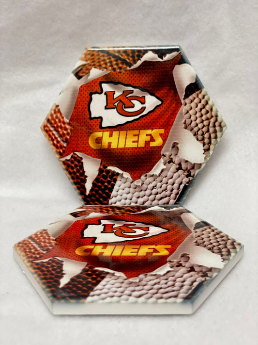 Love the Kansas City Chiefs? Use these Coaster for Drinks! Set of 2