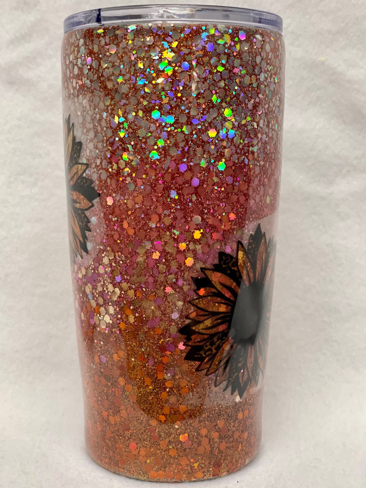 Love Sunflowers… Enjoy your coffee or cold drink in this 20oz Tumbler. This can be personalized!