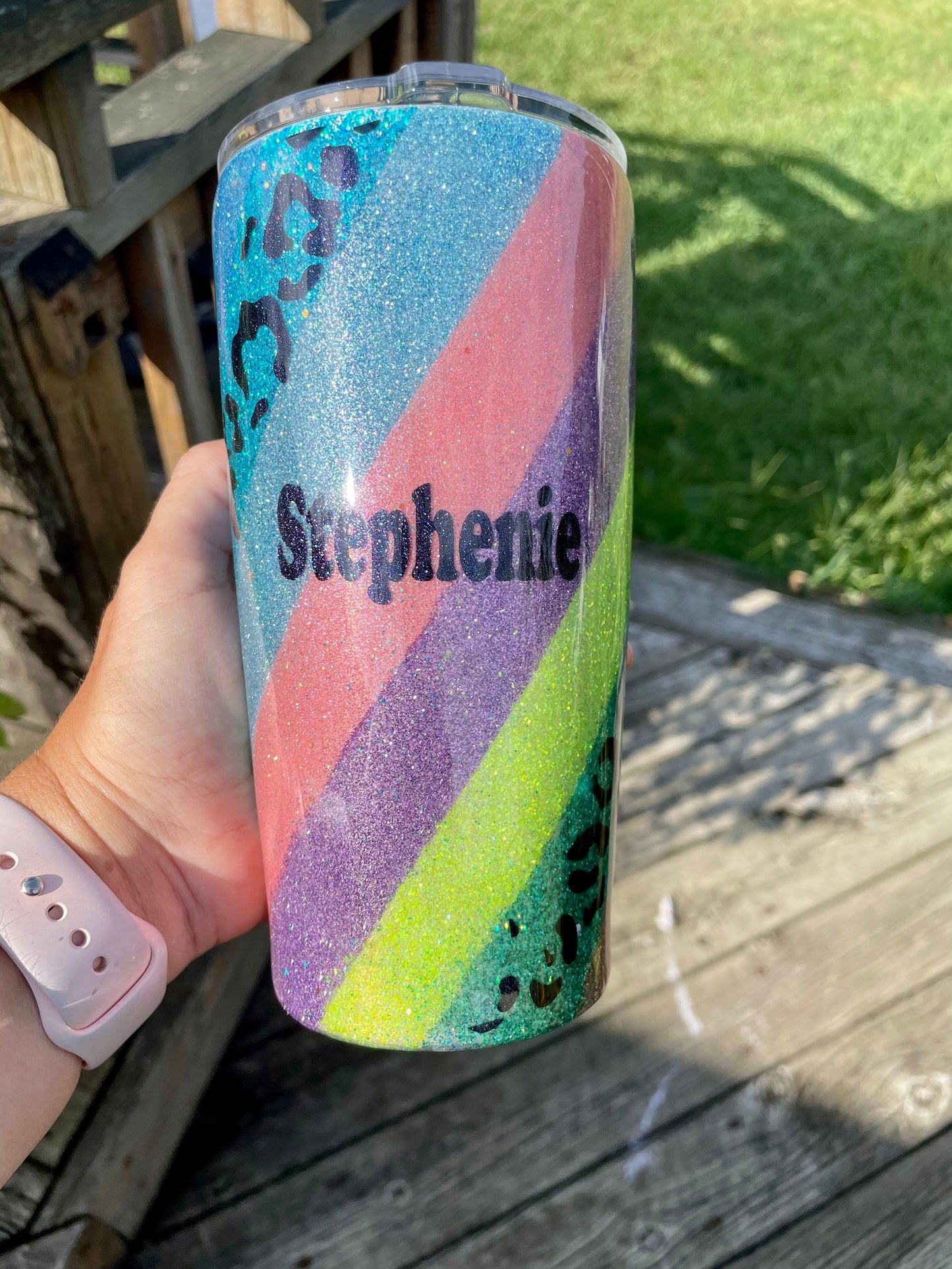 Love Rainbows? Enjoy a beverage in this 20oz Tumbler.