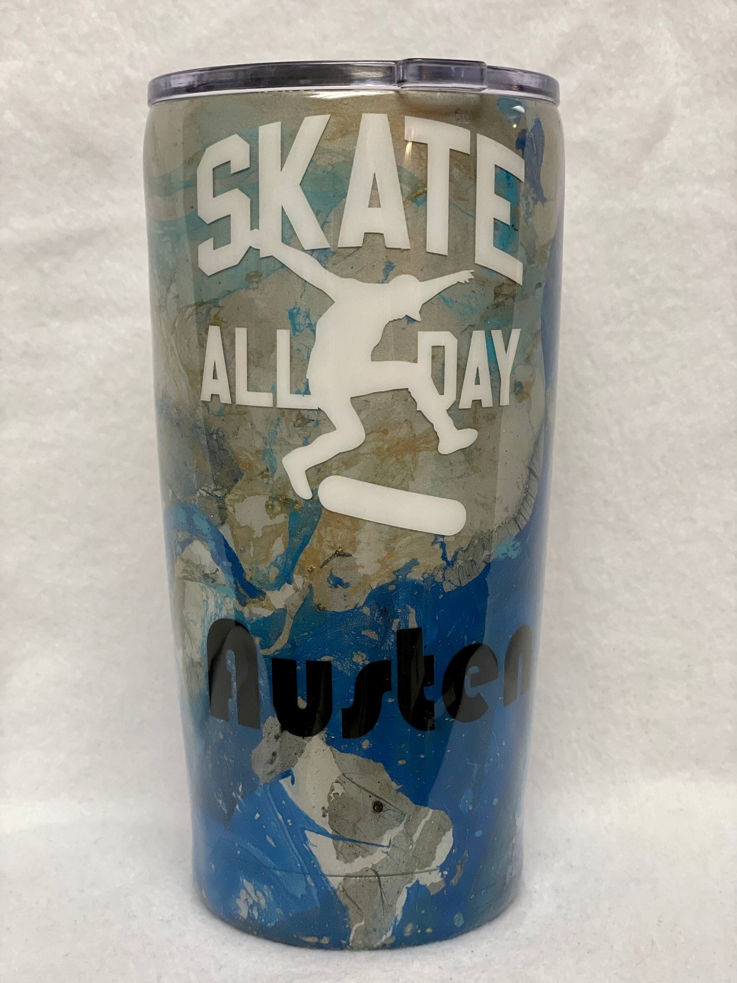 For that person who loves to Skateboard Enjoy a beverage in this 20oz Tumbler.