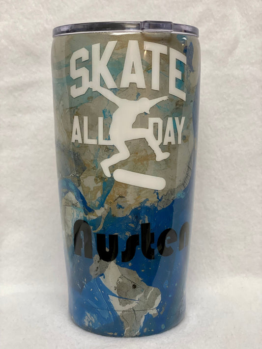 For that person who loves to Skateboard Enjoy a beverage in this 20oz Tumbler.