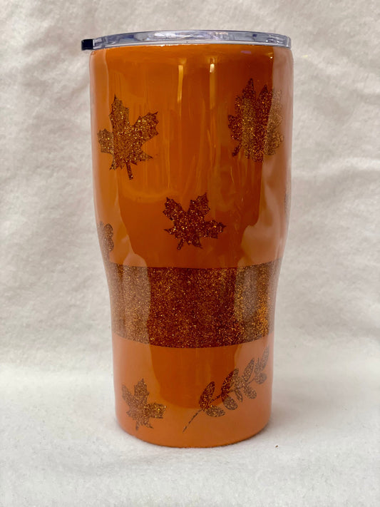 Love Fall… Enjoy your coffee or cold drink in this 20oz Tumbler. This can be personalized!