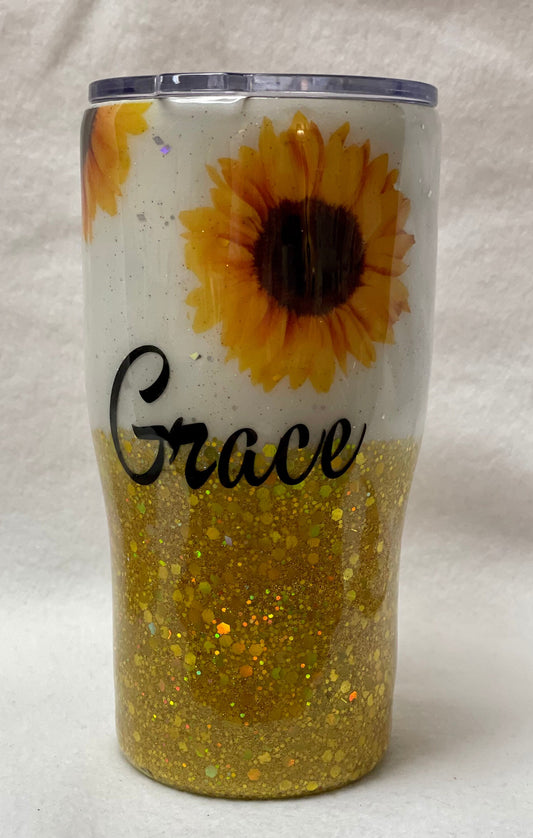 Love Sunflowers? Enjoy a beverage in this 20oz Tumbler.