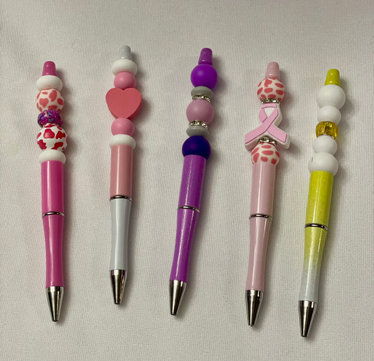 Black ink, pens with beads