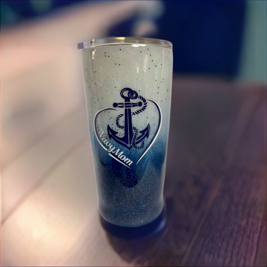 Are you a Navy mom? Enjoy a beverage in this 20oz Tumbler.