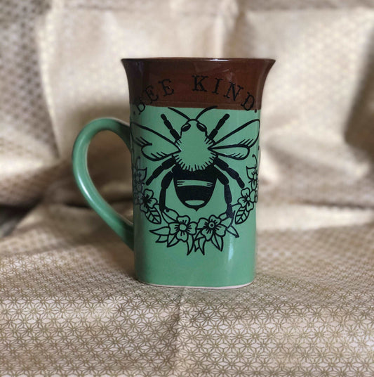 Bee Kind....Enjoy your coffee in this 16 ounce ceramic coffee cup!