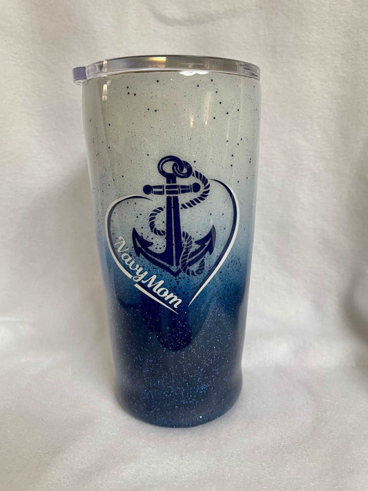 Are you a Navy mom? Enjoy a beverage in this 20oz Tumbler.