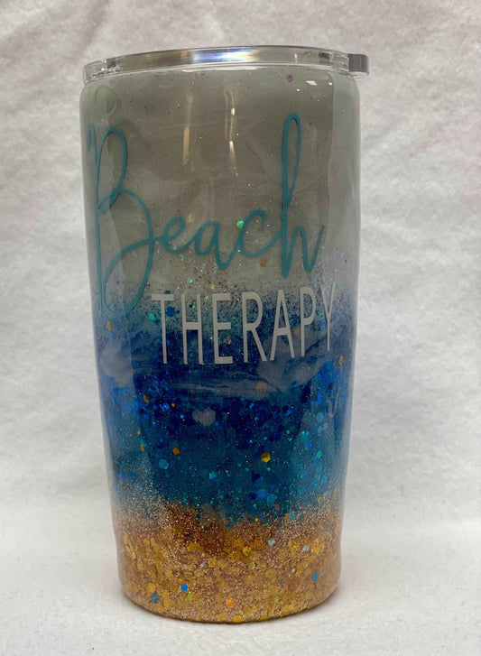 Beach Therapy!!! Enjoy a beverage in this 20oz Tumbler.