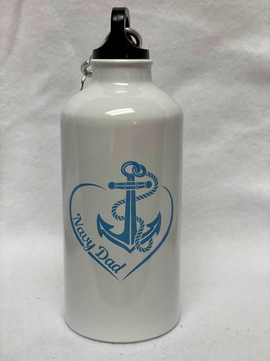 Are you a Navy dad? Enjoy a cold beverage in this 16 oz Aluminum Sports Bottle