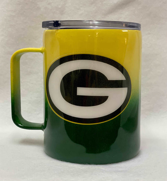 Do you love Green Bay packers? This is a 12oz Insulated Coffee Mug with Handle Stainless Steel Tumbler