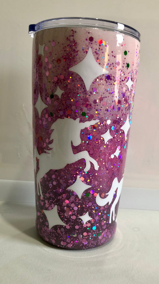 Love Unicorns? Enjoy a beverage in this 20oz Tumbler.