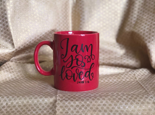 I am so loved.. Enjoy your coffee in this 14 ounce ceramic coffee cup!