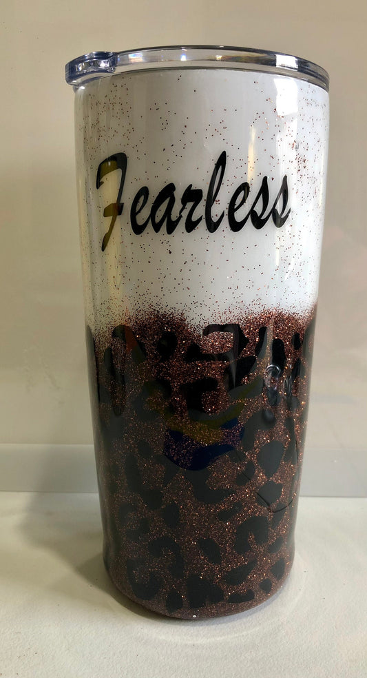 Enjoy a beverage in this Fearless with Giraffe 20oz Tumbler.