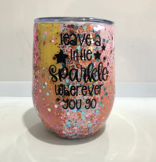 Leave a little Sparkle.. Enjoy a beverage in this 12oz Tumbler.