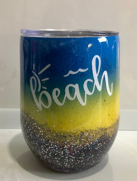 Love Beaches?.. Enjoy a beverage in this 12oz Tumbler.
