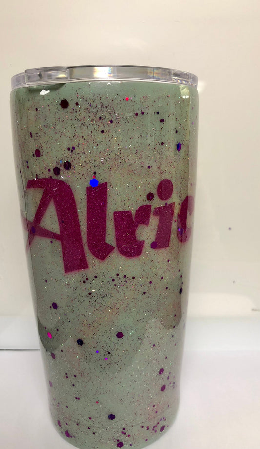 You can Personalize your own tumbler. Enjoy your coffee or cold drink in this 20oz Tumbler.